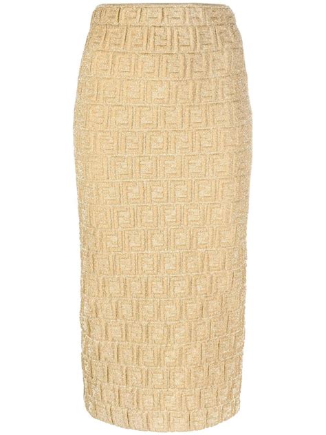 fendi motif skirt